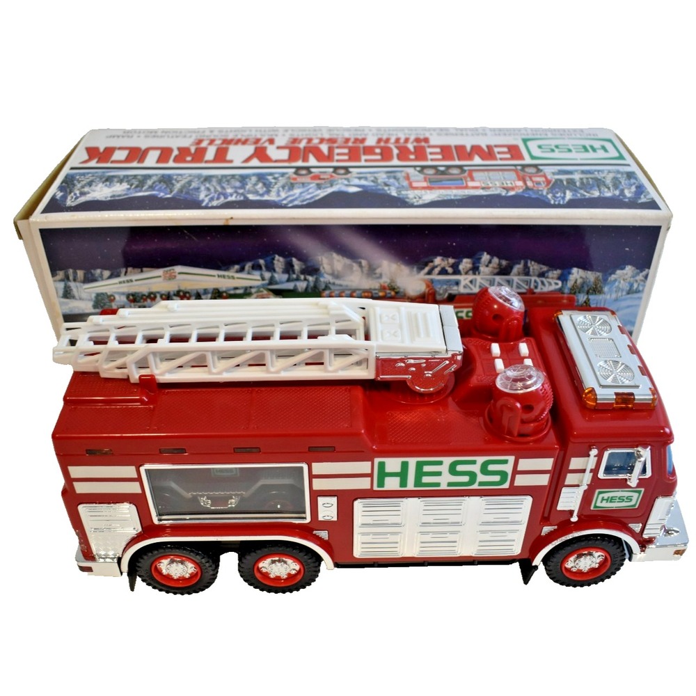 Hess 2005 Emergency Truck with Rescue Vehicle Red Original Box